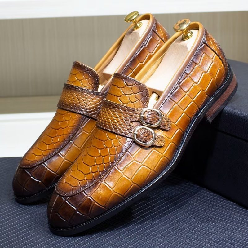 Formelle Sko Herre Ægte Læder Elegante Crocformal Classic Brogues - Brun