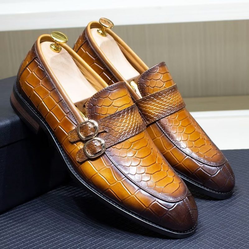 Formelle Sko Herre Ægte Læder Elegante Crocformal Classic Brogues - Brun