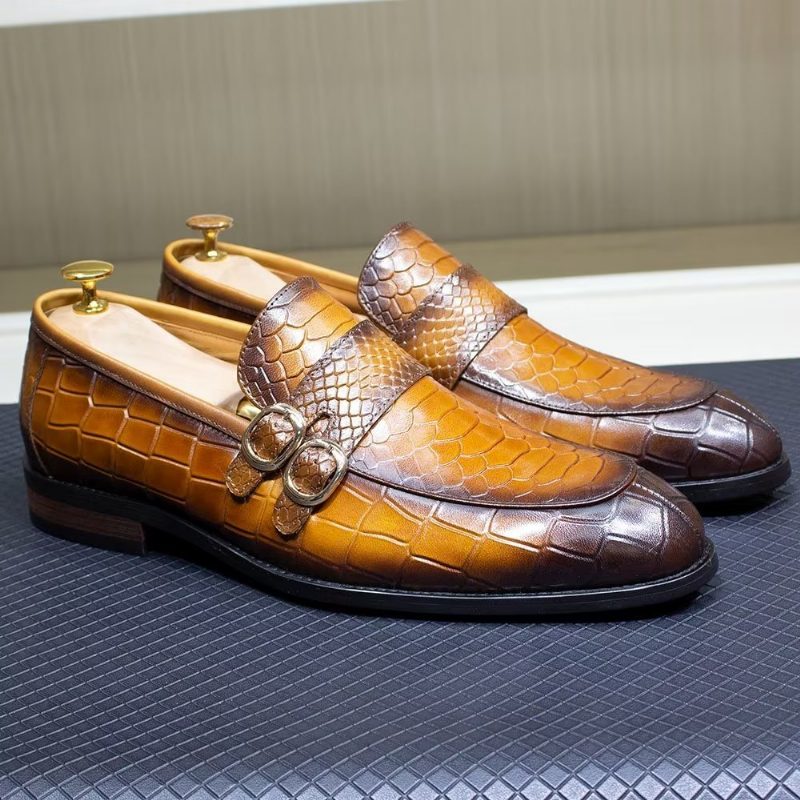 Formelle Sko Herre Ægte Læder Elegante Crocformal Classic Brogues - Brun