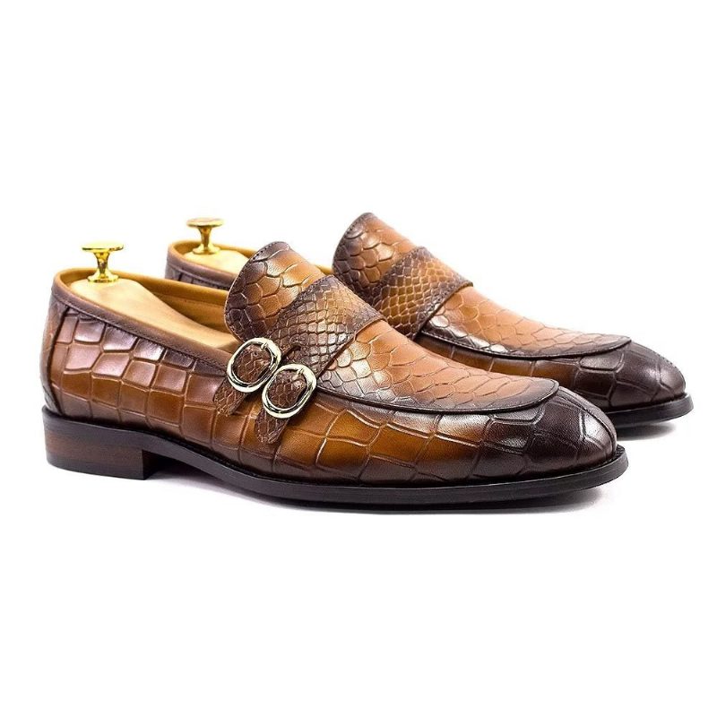 Formelle Sko Herre Ægte Læder Elegante Crocformal Classic Brogues - Brun