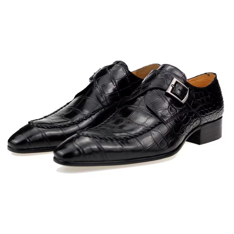 Formelle Sko Herre Ægte Læder Luksus Elegant Brogue Bryllup Oxford - Sort