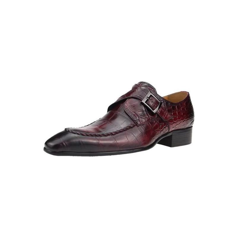 Formelle Sko Herre Ægte Læder Luksus Elegant Brogue Bryllup Oxford - Rød