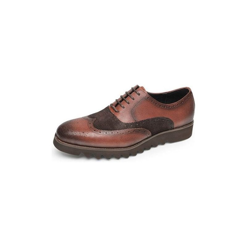 Formelle Sko Herre Alligator Luxury Wingtip Brogue Fritidssko - Kaffe