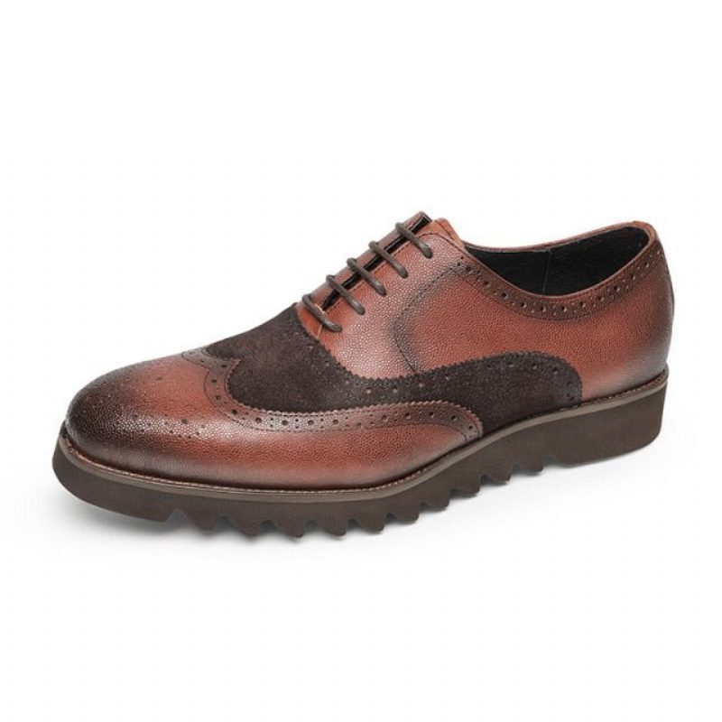 Formelle Sko Herre Alligator Luxury Wingtip Brogue Fritidssko - Kaffe