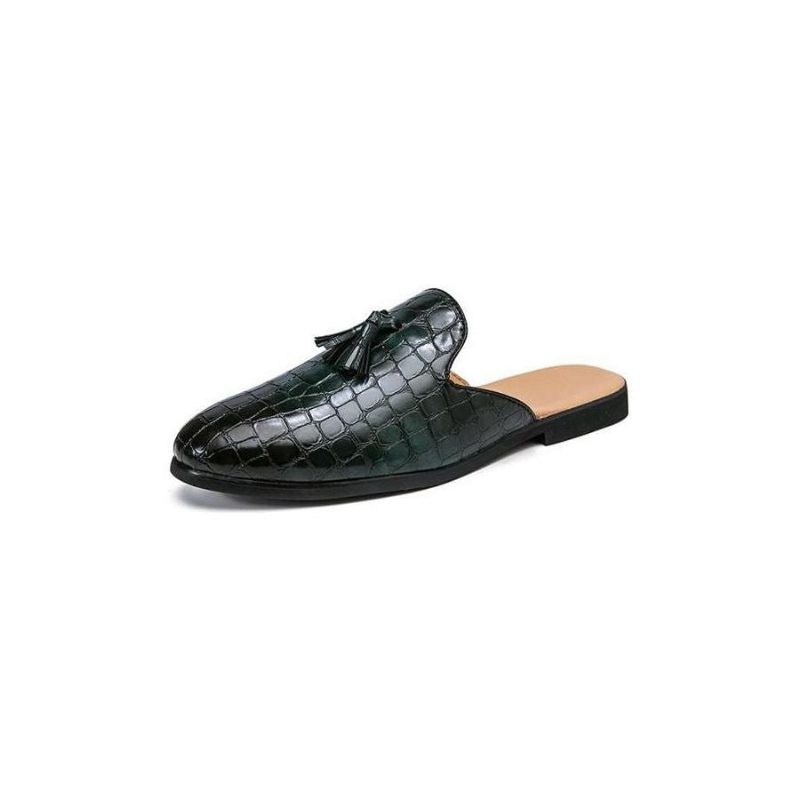 Formelle Sko Herre Chic Komfortable Krokodille Mønster Slip-on Mules - Grøn