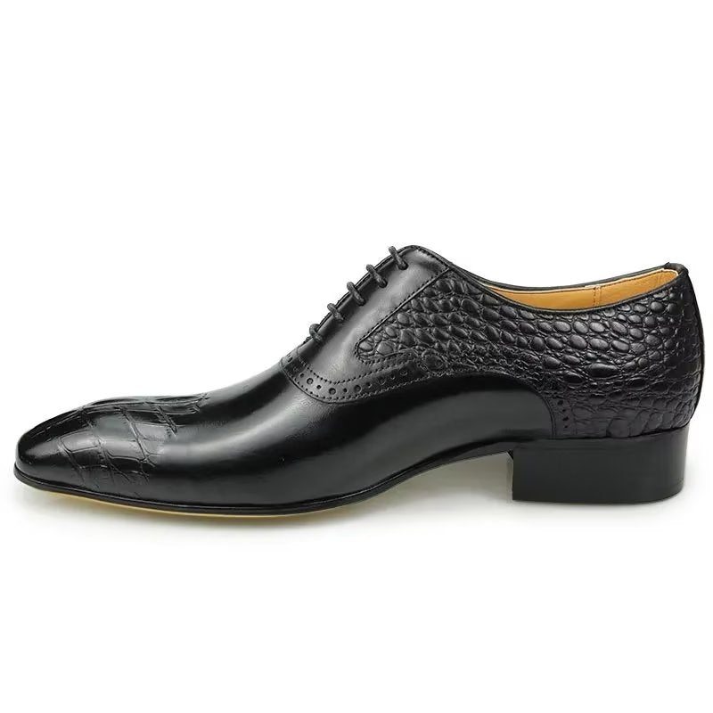 Formelle Sko Herre Deluxe Læder Overdådige Brogue Nuptial Oxford - Sort