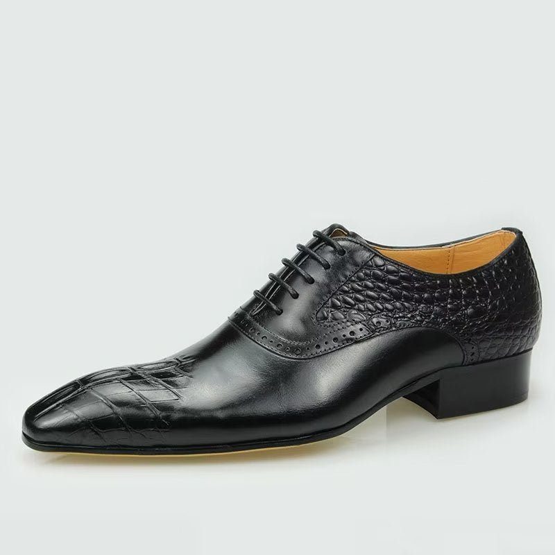 Formelle Sko Herre Deluxe Læder Overdådige Brogue Nuptial Oxford - Sort