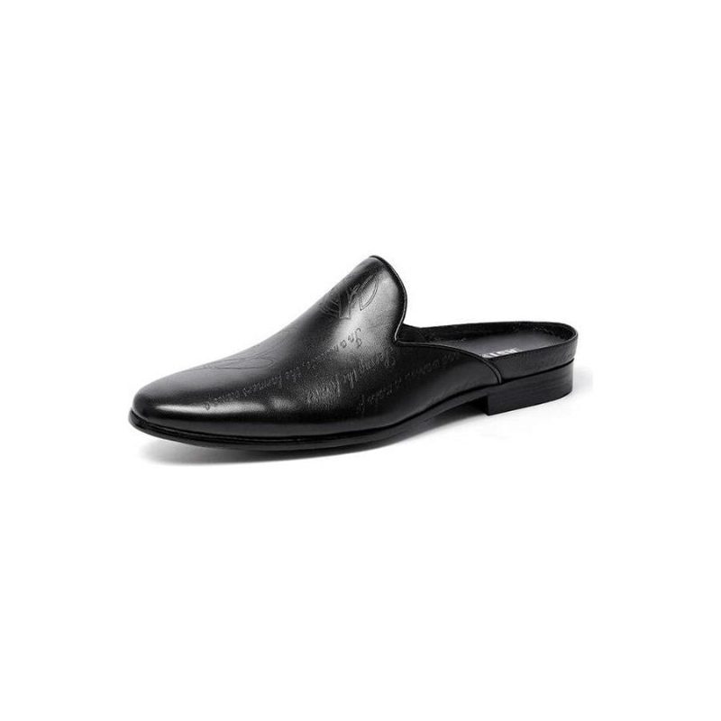 Formelle Sko Herre Eksotisk Tekstdesign Slip-on Hjemmesko - Sort