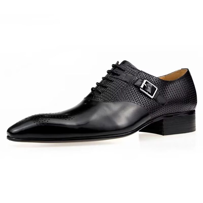 Formelle Sko Herre Elegant Groom Brogue Læder Snøresko - Sort