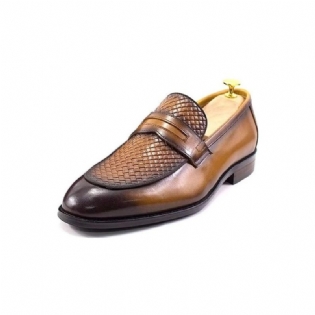 Formelle Sko Herre Elegant Klassisk Læder Brogue Slip-ons