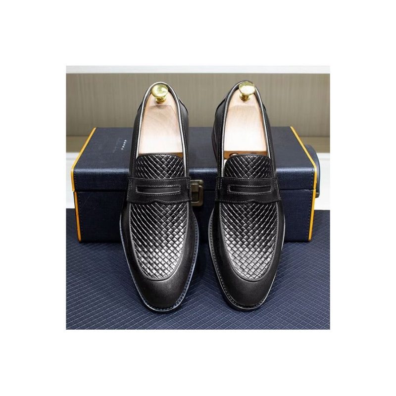 Formelle Sko Herre Elegant Klassisk Læder Brogue Slip-ons - Sort