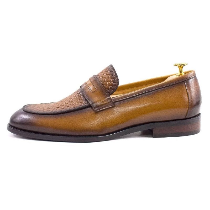 Formelle Sko Herre Elegant Klassisk Læder Brogue Slip-ons - Brun