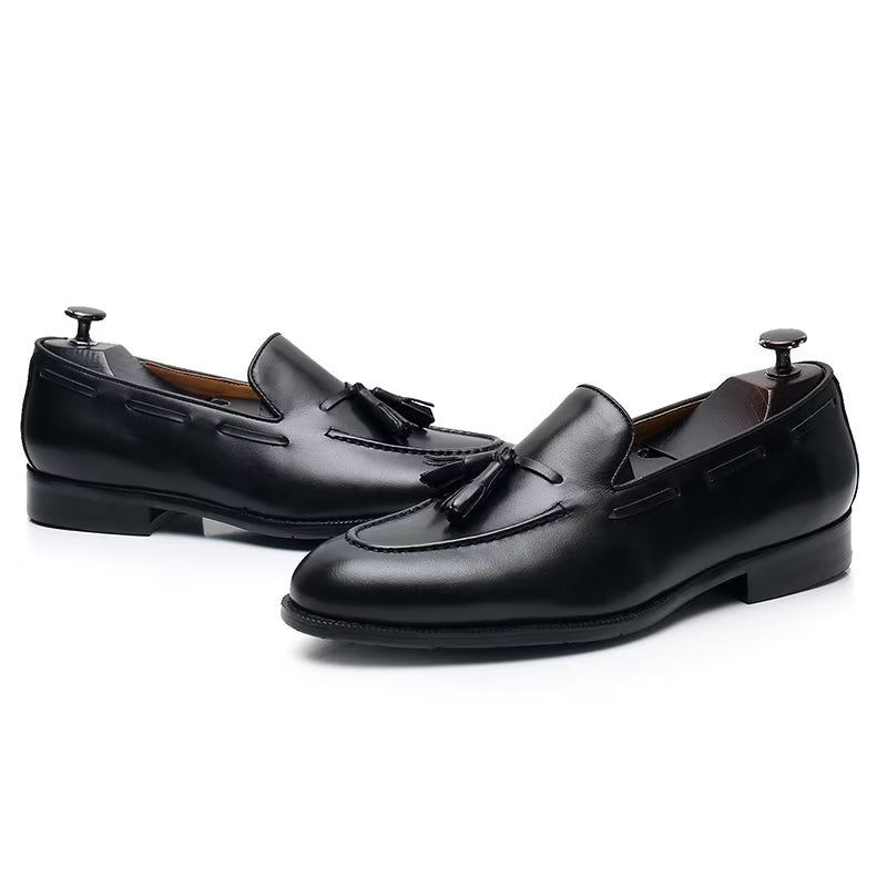 Formelle Sko Herre Elegant Kvast Brogue-stil Oxford-lædersko - Sort