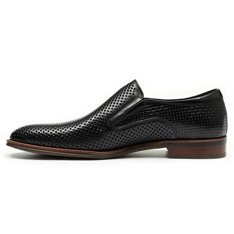 Formelle Sko Herre Elegant Læder Brogue Style Bryllup Slip-ons - Sort