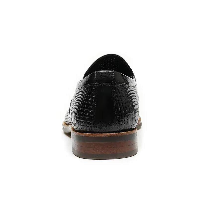 Formelle Sko Herre Elegant Læder Brogue Style Bryllup Slip-ons - Sort