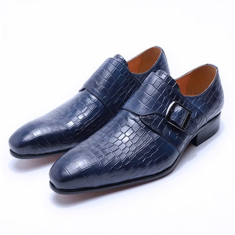 Formelle Sko Herre Elegant Luksus Croc Monkstrap Dress - Blå