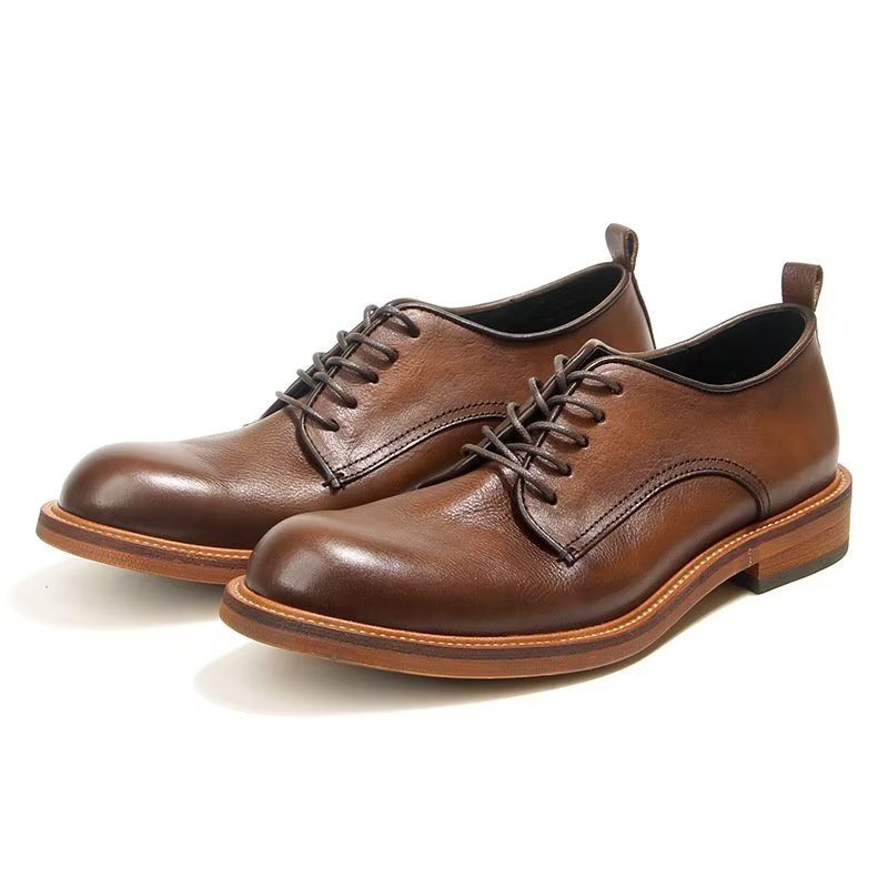 Formelle Sko Herre Elegant Retro Brogue Læderkjole Oxford - Brun