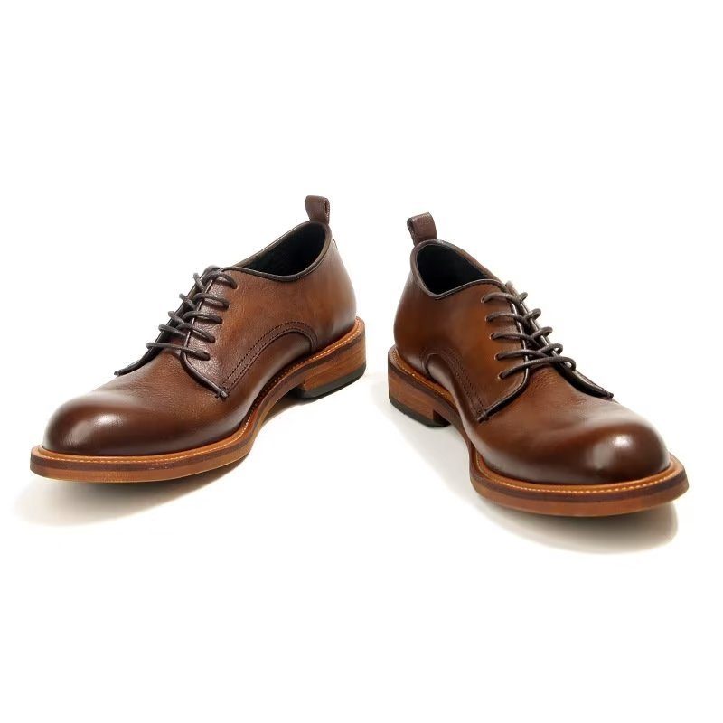 Formelle Sko Herre Elegant Retro Brogue Læderkjole Oxford - Brun