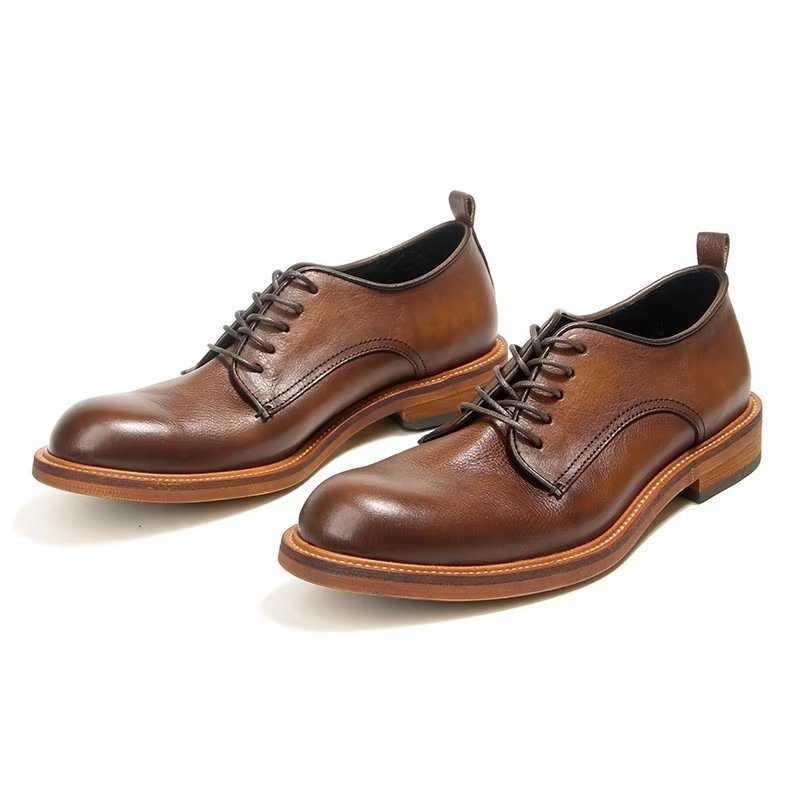 Formelle Sko Herre Elegant Retro Brogue Læderkjole Oxford - Brun