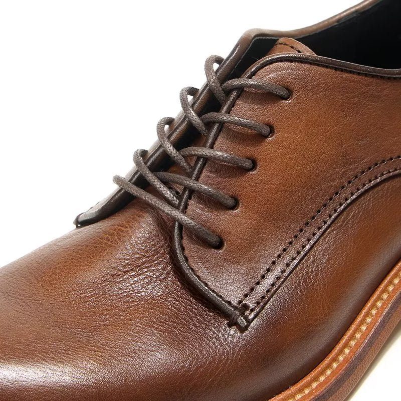 Formelle Sko Herre Elegant Retro Brogue Læderkjole Oxford - Brun