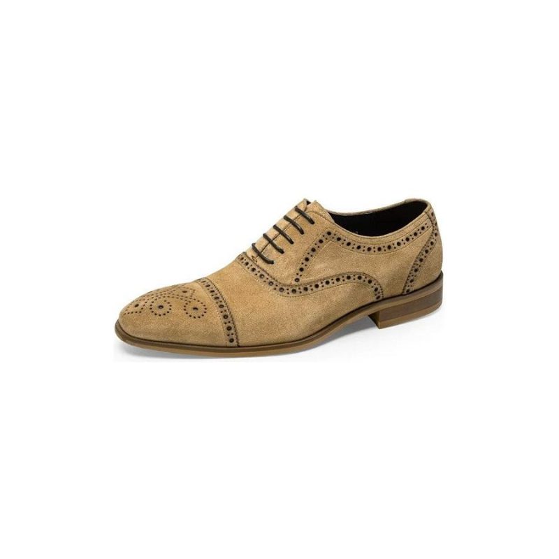 Formelle Sko Herre Elegant Tekstur Snøre-kjole Brogues - Beige