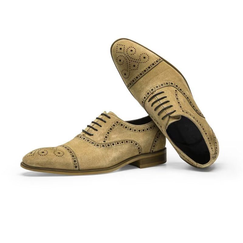 Formelle Sko Herre Elegant Tekstur Snøre-kjole Brogues - Beige