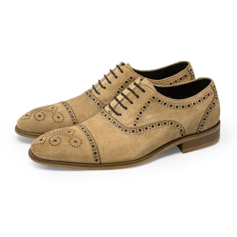 Formelle Sko Herre Elegant Tekstur Snøre-kjole Brogues - Beige