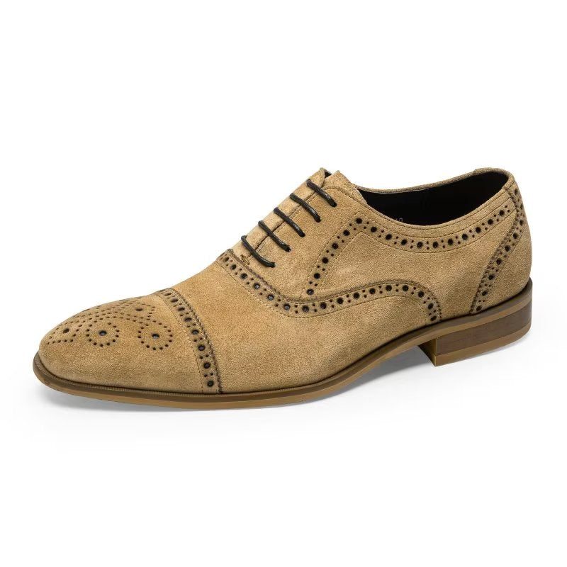 Formelle Sko Herre Elegant Tekstur Snøre-kjole Brogues - Beige