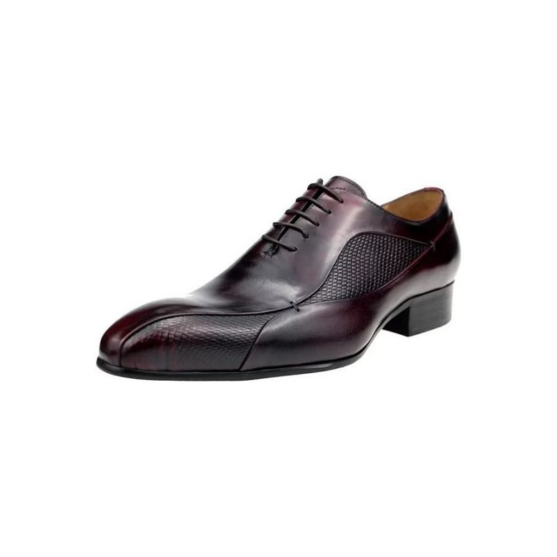 Formelle Sko Herre Elegante Brogue Nuptial Oxford Lædersko - Rød