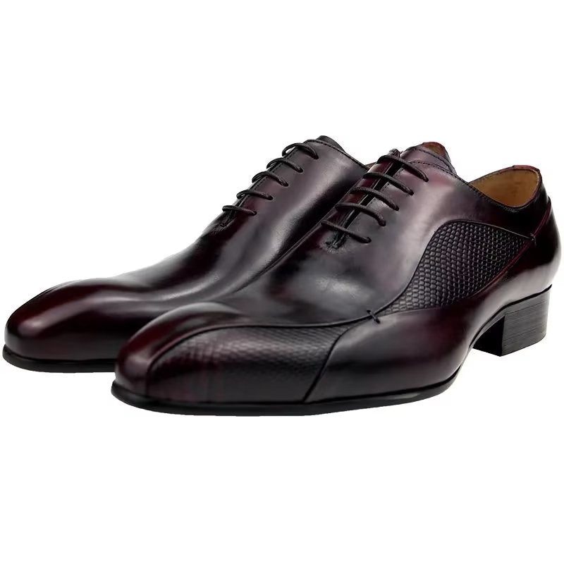 Formelle Sko Herre Elegante Brogue Nuptial Oxford Lædersko - Rød