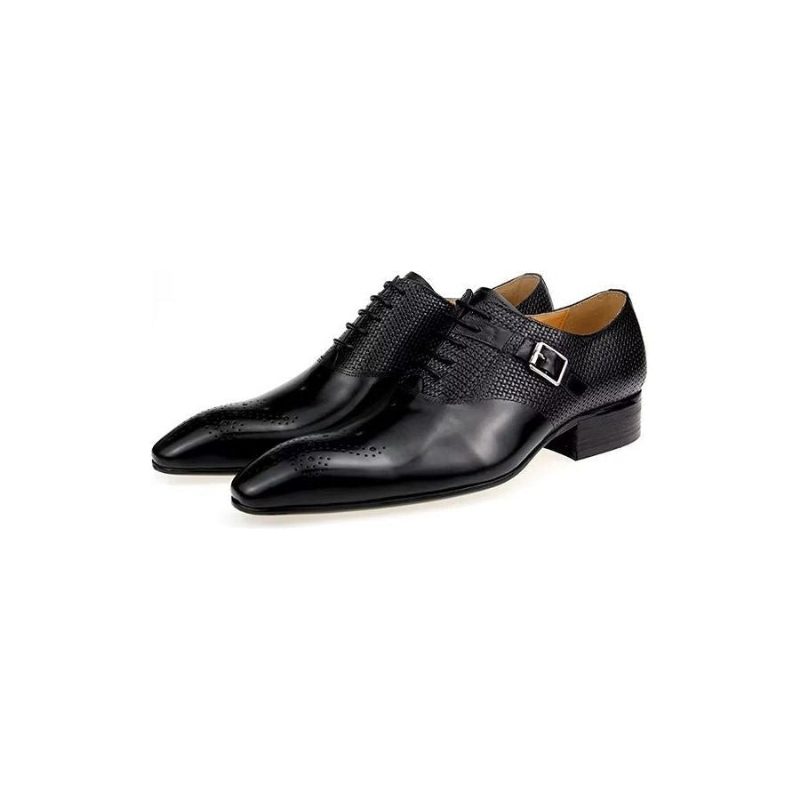 Formelle Sko Herre Elegante Brugerdefinerede Brogue Læder Bryllup - Sort