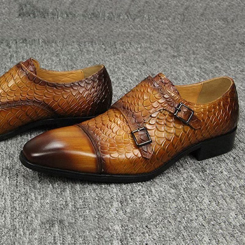 Formelle Sko Herre Elegante Brugerdefinerede Læder Brogue Bryllup - Brun