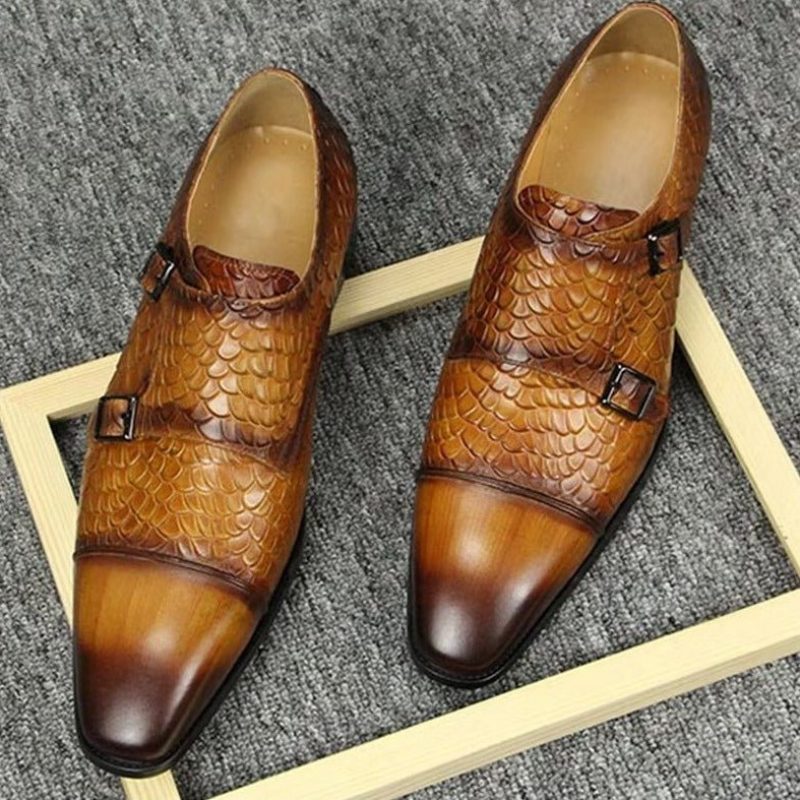 Formelle Sko Herre Elegante Brugerdefinerede Læder Brogue Bryllup - Brun