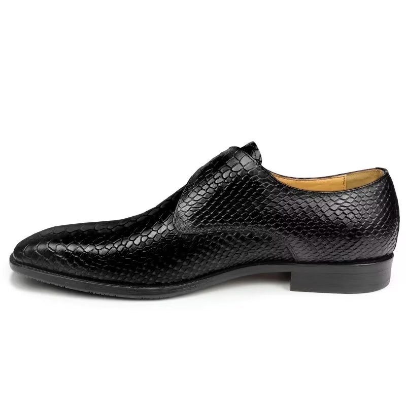 Formelle Sko Herre Elegante Brugerdefinerede Spænde Brogue Læder Bryllup - Sort