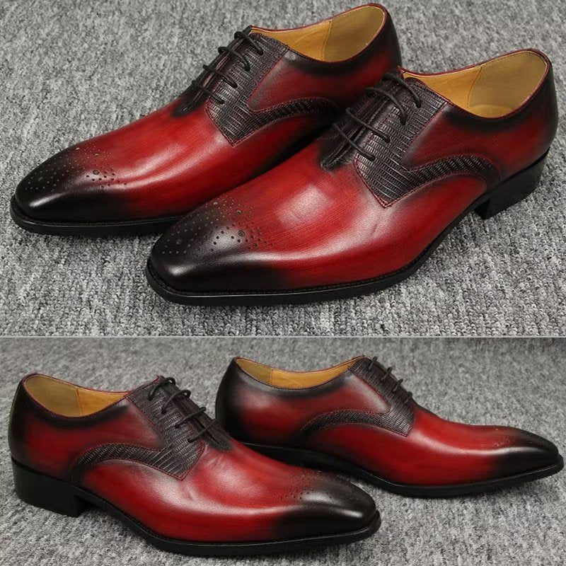 Formelle Sko Herre Elegante Bryllup Brogues - Rød