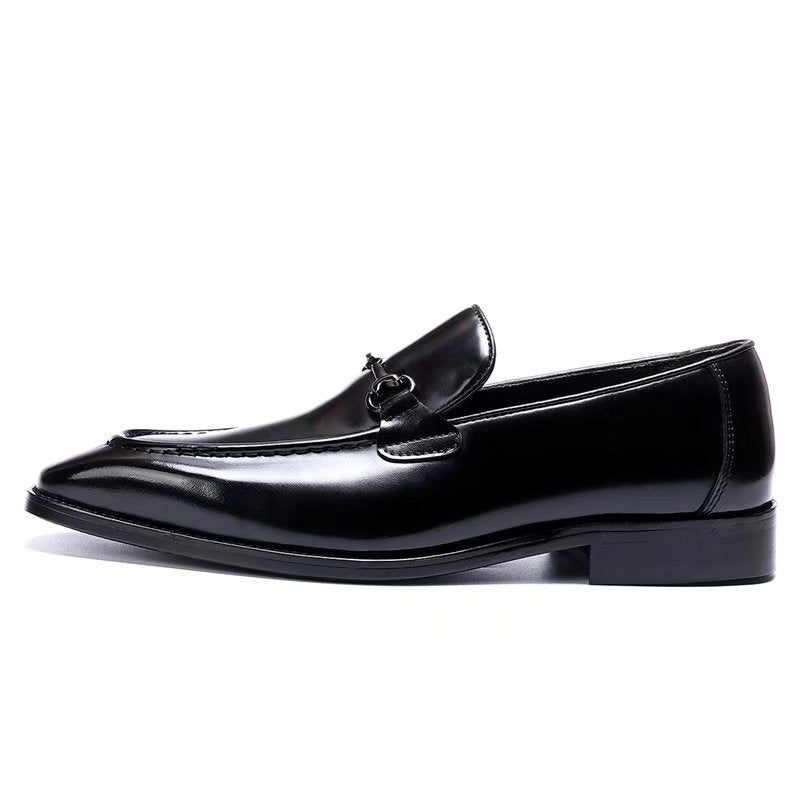 Formelle Sko Herre Elegante Slip-on Læder Kjole - Sort