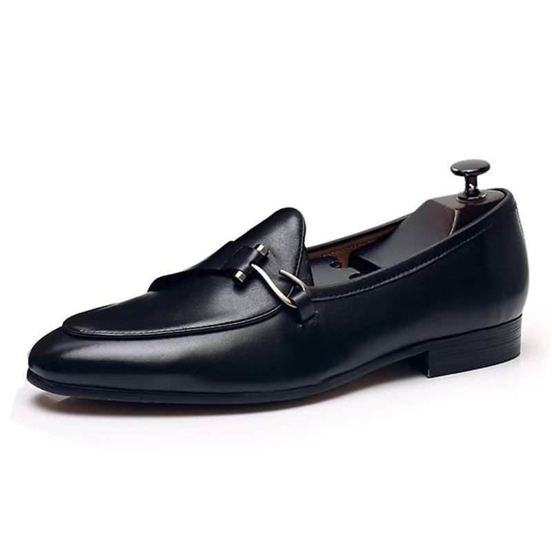 Formelle Sko Herre Klassiske Brogue Slip-ons - Sort