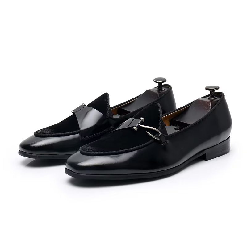 Formelle Sko Herre Klassiske Brogue Slip-ons - Sort