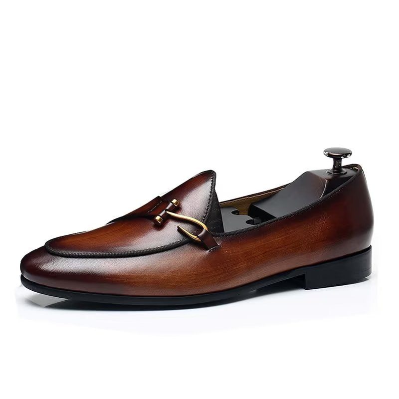 Formelle Sko Herre Klassiske Brogue Slip-ons - Brun