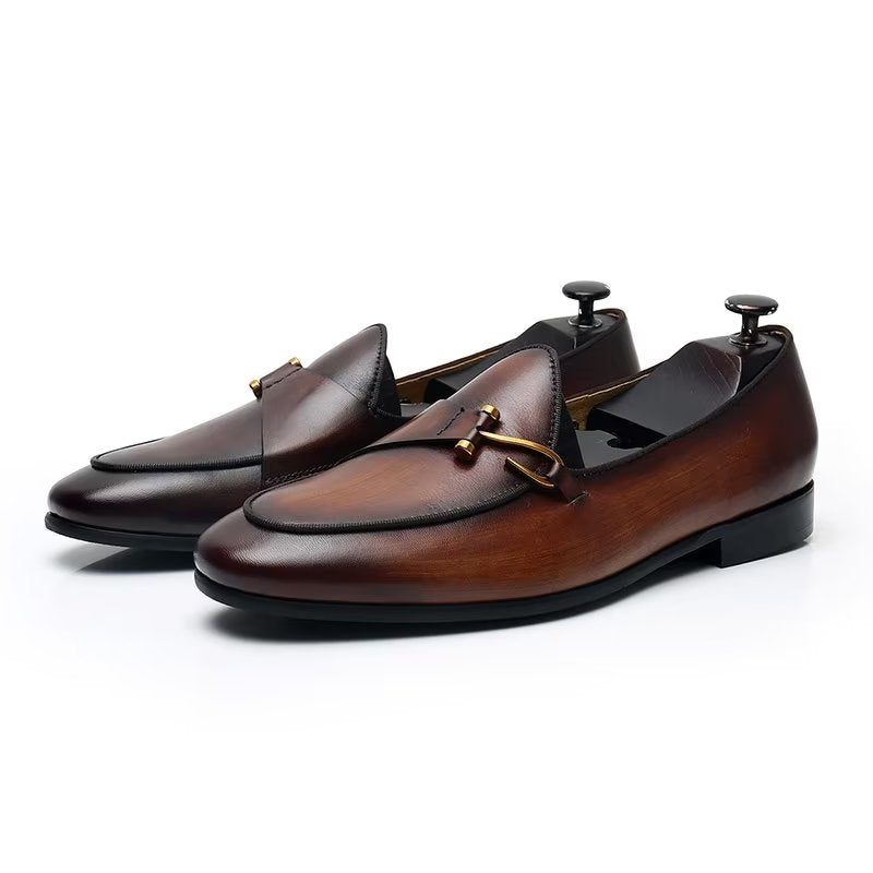 Formelle Sko Herre Klassiske Brogue Slip-ons - Brun