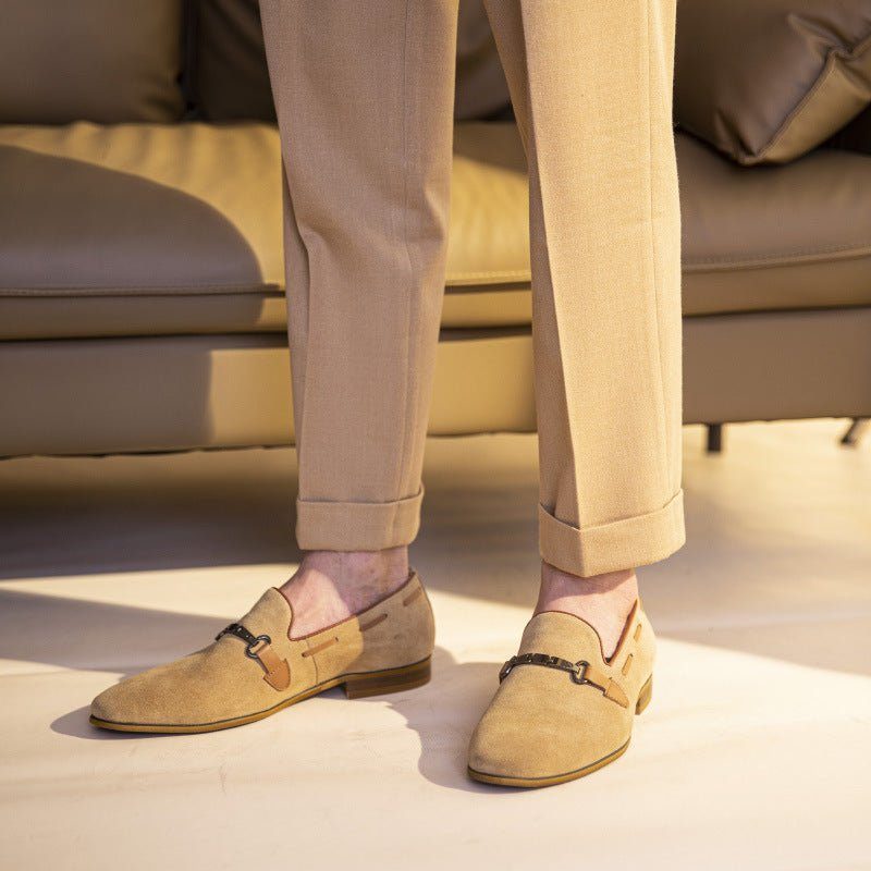 Formelle Sko Herre Klassiske Læder Slip-on Business Loafers - Beige