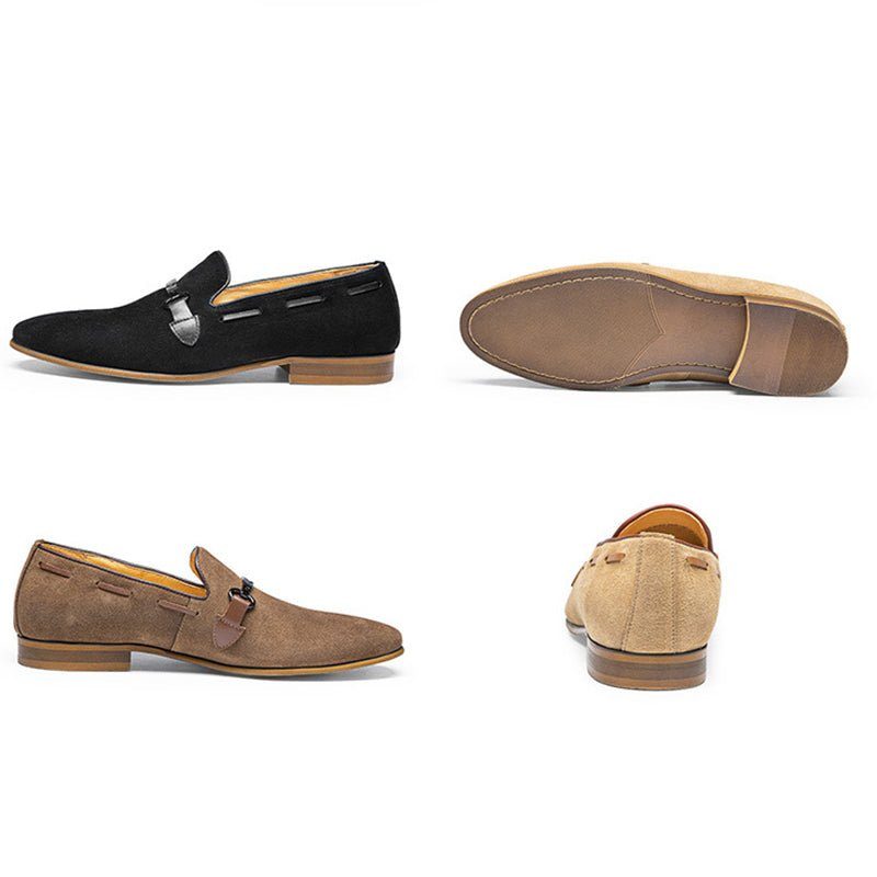 Formelle Sko Herre Klassiske Læder Slip-on Business Loafers - Beige