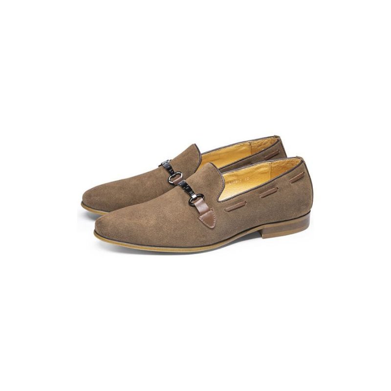 Formelle Sko Herre Klassiske Læder Slip-on Business Loafers - Khaki