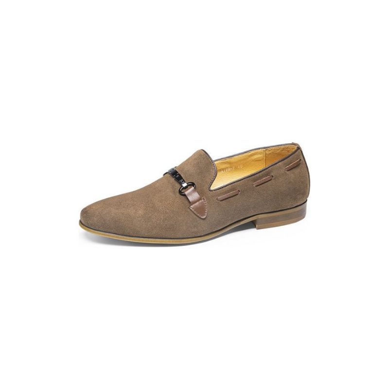 Formelle Sko Herre Klassiske Læder Slip-on Business Loafers - Khaki