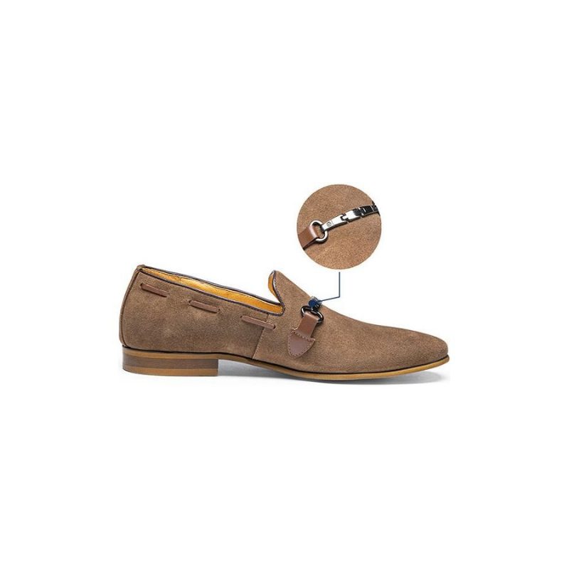 Formelle Sko Herre Klassiske Læder Slip-on Business Loafers - Khaki