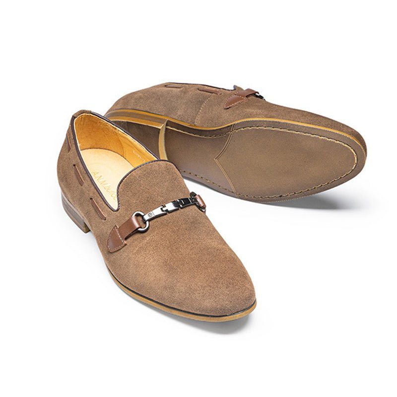 Formelle Sko Herre Klassiske Læder Slip-on Business Loafers - Khaki