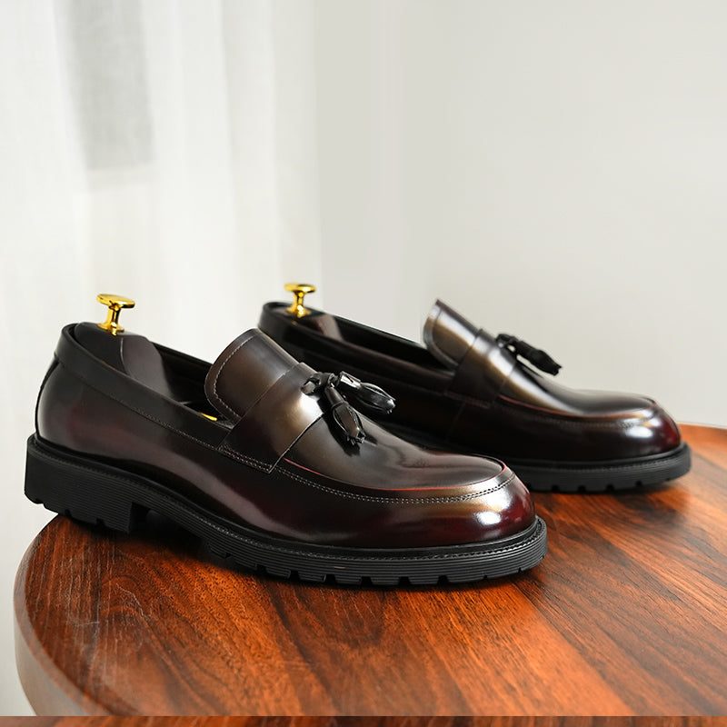 Formelle Sko Herre Klassiske Slip-on Tassel Loafers - Bourgogne