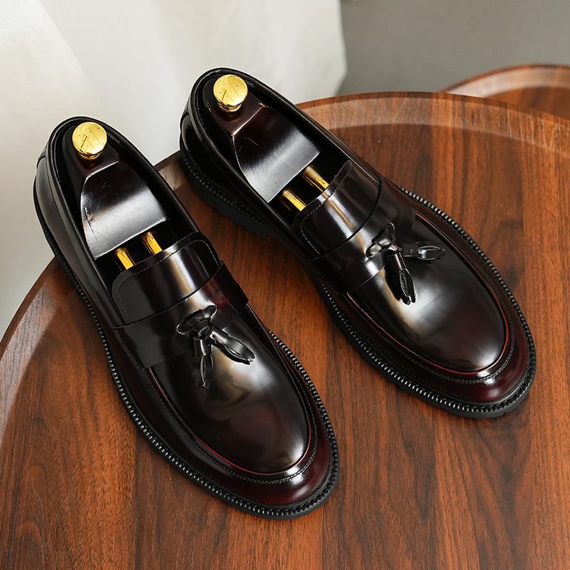 Formelle Sko Herre Klassiske Slip-on Tassel Loafers - Bourgogne