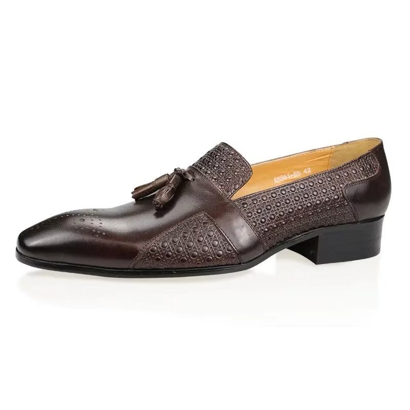 Formelle Sko Herre Læder Brogue Oxford Wedding Loafers - Kaffe