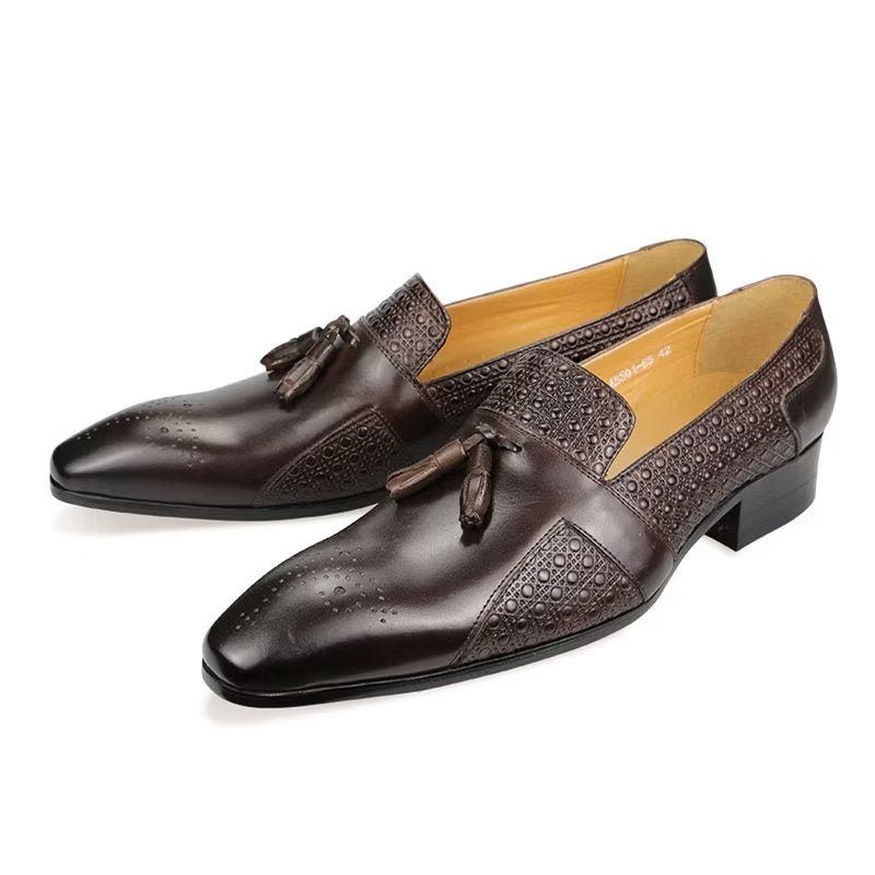 Formelle Sko Herre Læder Brogue Oxford Wedding Loafers - Kaffe